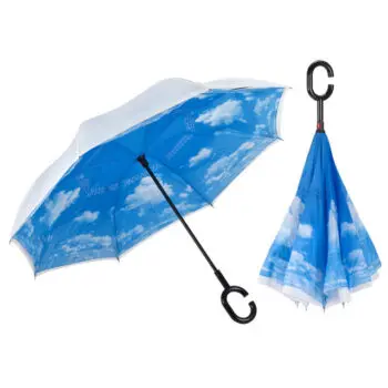 מטריה מתהפכת דגם מיאמי צבע לבן