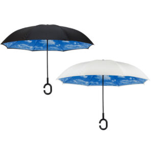 מטריה דגם מיאמי בצבעים שחור ולבן